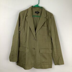 Talbots Casual Washed Women's Blazer size 10 olive color jacket